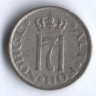 Монета 10 эре. 1917 год, Норвегия.