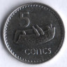 5 центов. 1990 год, Фиджи.