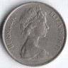 Монета 25 центов. 1970 год, Бермудские острова.