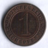 Монета 1 рейхспфенниг. 1930 год (A), Веймарская республика.