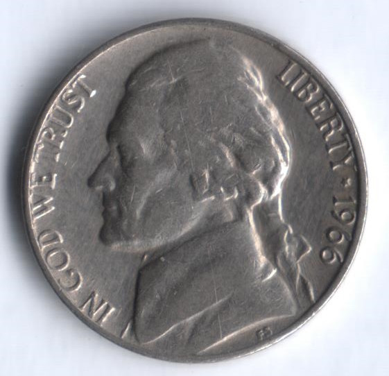 5 центов. 1966 год, США.