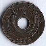 Монета 5 центов. 1964 год, Британская Восточная Африка.