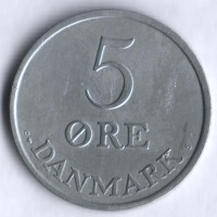 Монета 5 эре. 1959 год, Дания. C;S.