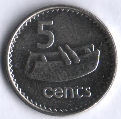 5 центов. 1998 год, Фиджи.