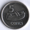 5 центов. 1998 год, Фиджи.