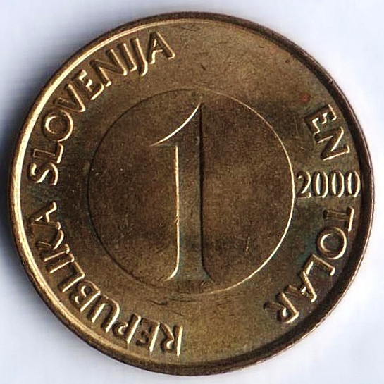 Монета 1 толар. 2000 год, Словения.