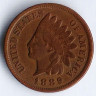 Монета 1 цент. 1889 год, США.