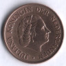 Монета 5 центов. 1969 год, Нидерланды. (Рыбка).