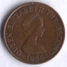 Монета 1 пенни. 1986 год, Джерси.