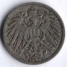 Монета 10 пфеннигов. 1898 год (E), Германская империя.