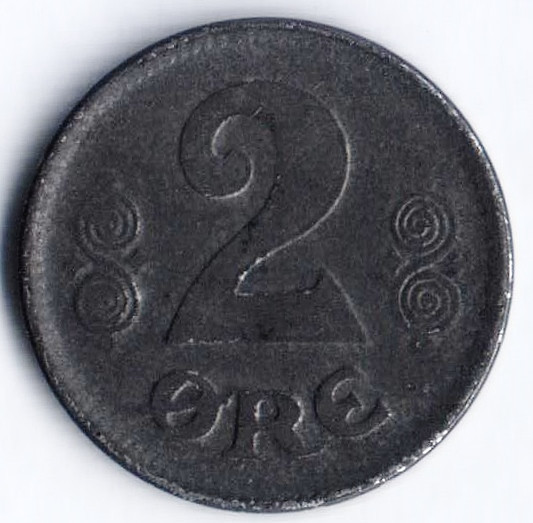 Монета 2 эре. 1918 год, Дания. VBP;GJ.