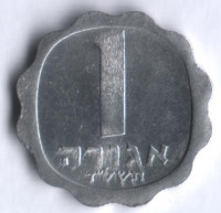 Монета 1 агора. 1974 год, Израиль.