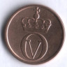 Монета 1 эре. 1963 год, Норвегия.