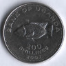 Монета 200 шиллингов. 2007 год, Уганда.