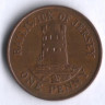 Монета 1 пенни. 1988 год, Джерси.