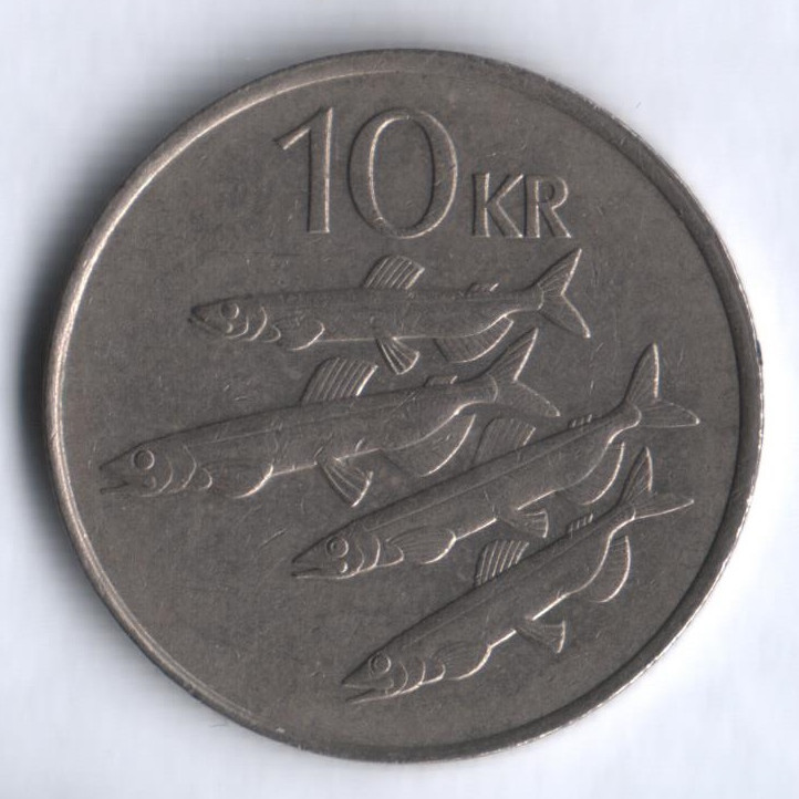 Монета 10 крон. 1984 год, Исландия.