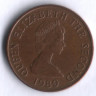 Монета 1 пенни. 1989 год, Джерси.