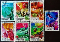 Набор почтовых марок (7 шт.). "150 лет со дня рождения Жюля Верна". 1979 год, Гвинея.