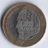 Монета 2 фунта. 2012 год, Великобритания. Чарльз Диккенс.