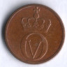 Монета 1 эре. 1970 год, Норвегия.