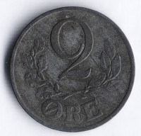 Монета 2 эре. 1943 год, Дания. N;S.