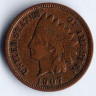 Монета 1 цент. 1907 год, США.