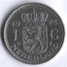 Монета 1 гульден. 1973 год, Нидерланды.