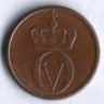 Монета 1 эре. 1971 год, Норвегия.