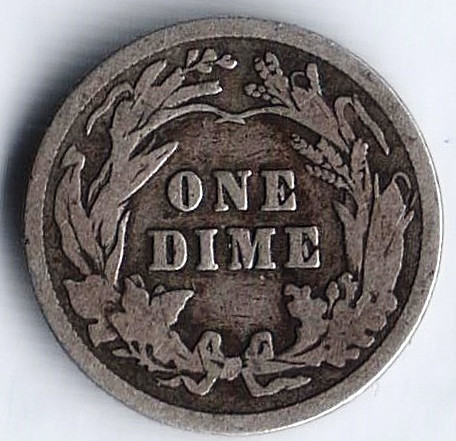 Монета 10 центов. 1916 год, США.