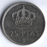 Монета 25 песет. 1984 год, Испания.