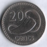 20 центов. 1969 год, Фиджи.