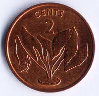 Монета 2 цента. 1979 год, Кирибати.