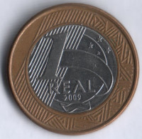 Монета 1 реал. 2009 год, Бразилия.