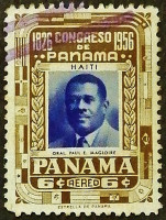 Почтовая марка. "Генерал Пол Э. Маглуар". 1956 год, Панама.