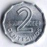 Монета 2 сентесимо. 1978 год, Уругвай.