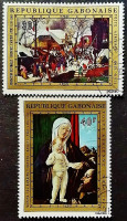 Набор почтовых марок (2 шт.). "Рождество". 1972 год, Габон.