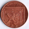 Монета 2 пенса. 2008 год, Великобритания. Новый тип.
