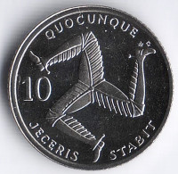 Монета 10 пенсов. 1992(AC) год, Остров Мэн.