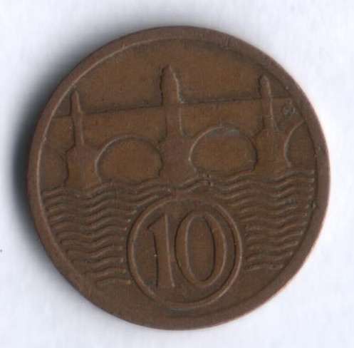 10 геллеров. 1934 год, Чехословакия.
