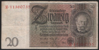 Бона 20 рейхсмарок. 1924(29) год "Z", Веймарская республика.