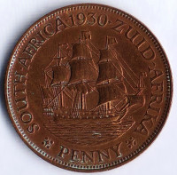 1 пенни. 1930 год, Южная Африка.