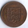 Монета 1/12 шиллинга. 1966 год, Джерси.