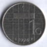 Монета 1 гульден. 1994 год, Нидерланды.