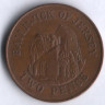 Монета 2 пенса. 1983 год, Джерси.