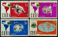 Набор марок (4 шт.). "Латиноамериканские университетские игры". 1962 год, Куба.