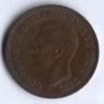 Монета 1/2 пенни. 1949 год, Великобритания.