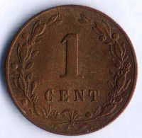 Монета 1 цент. 1880 год, Нидерланды.