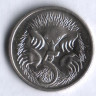 Монета 5 центов. 2002 год, Австралия.