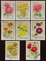 Набор почтовых марок (8 шт.). "Хризантемы (I)". 1978 год, Вьетнам.