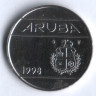 Монета 25 центов. 1998 год, Аруба.